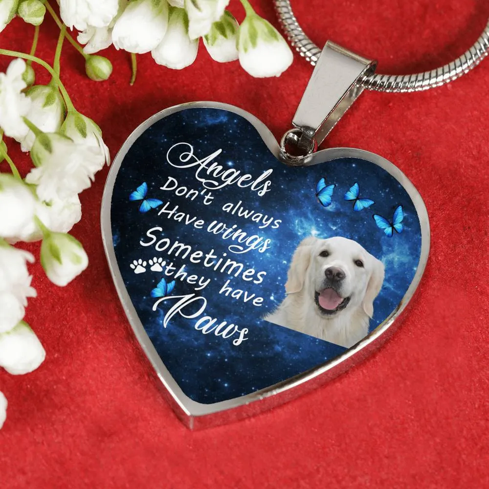 Pet Memorial Necklace, Dog Remembrance Necklace,  Golden Retriever