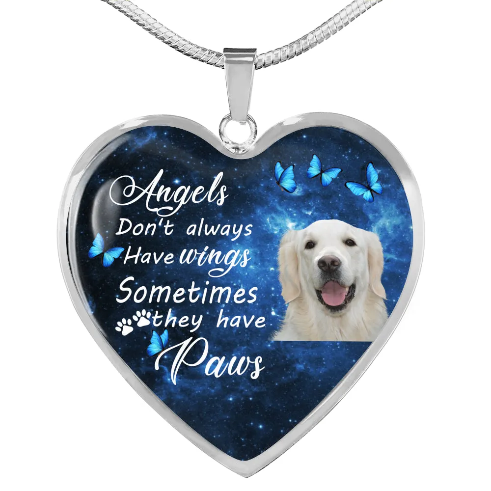 Pet Memorial Necklace, Dog Remembrance Necklace,  Golden Retriever