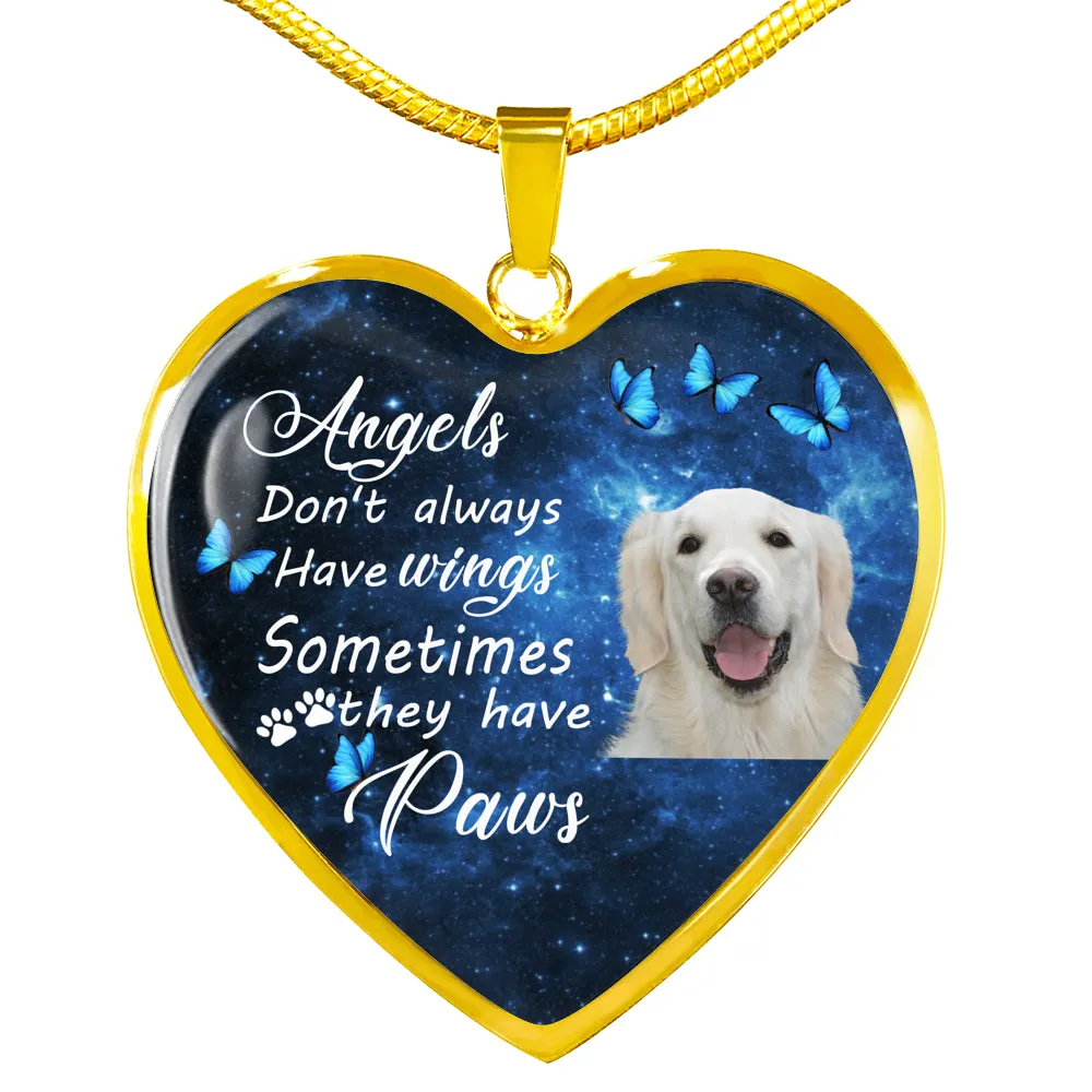 Pet Memorial Necklace, Dog Remembrance Necklace,  Golden Retriever