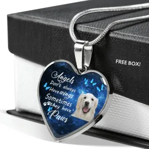Pet Memorial Necklace, Dog Remembrance Necklace,  Golden Retriever