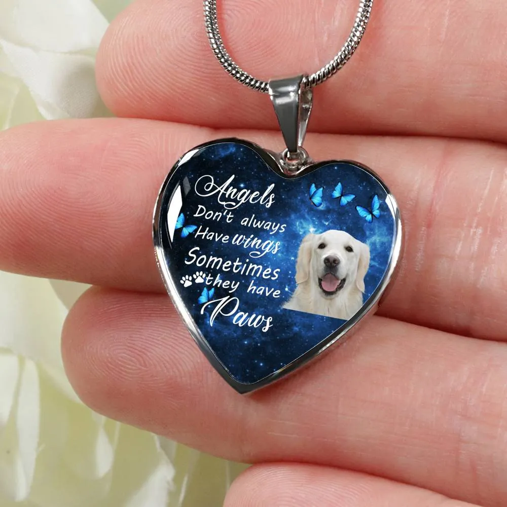 Pet Memorial Necklace, Dog Remembrance Necklace,  Golden Retriever