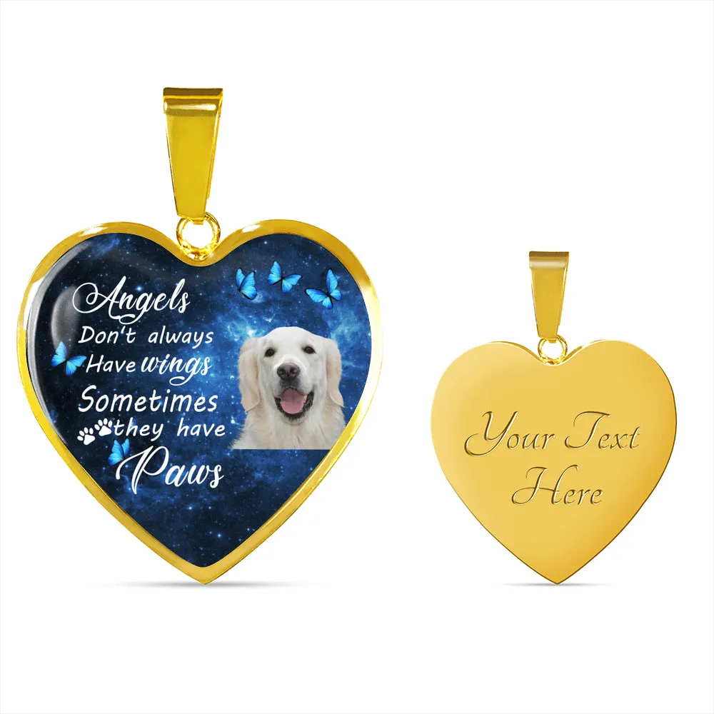 Pet Memorial Necklace, Dog Remembrance Necklace,  Golden Retriever