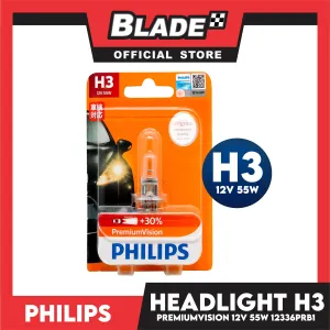 Philips Premium Vision Headllight H3 12V 55W 12336PR  30%