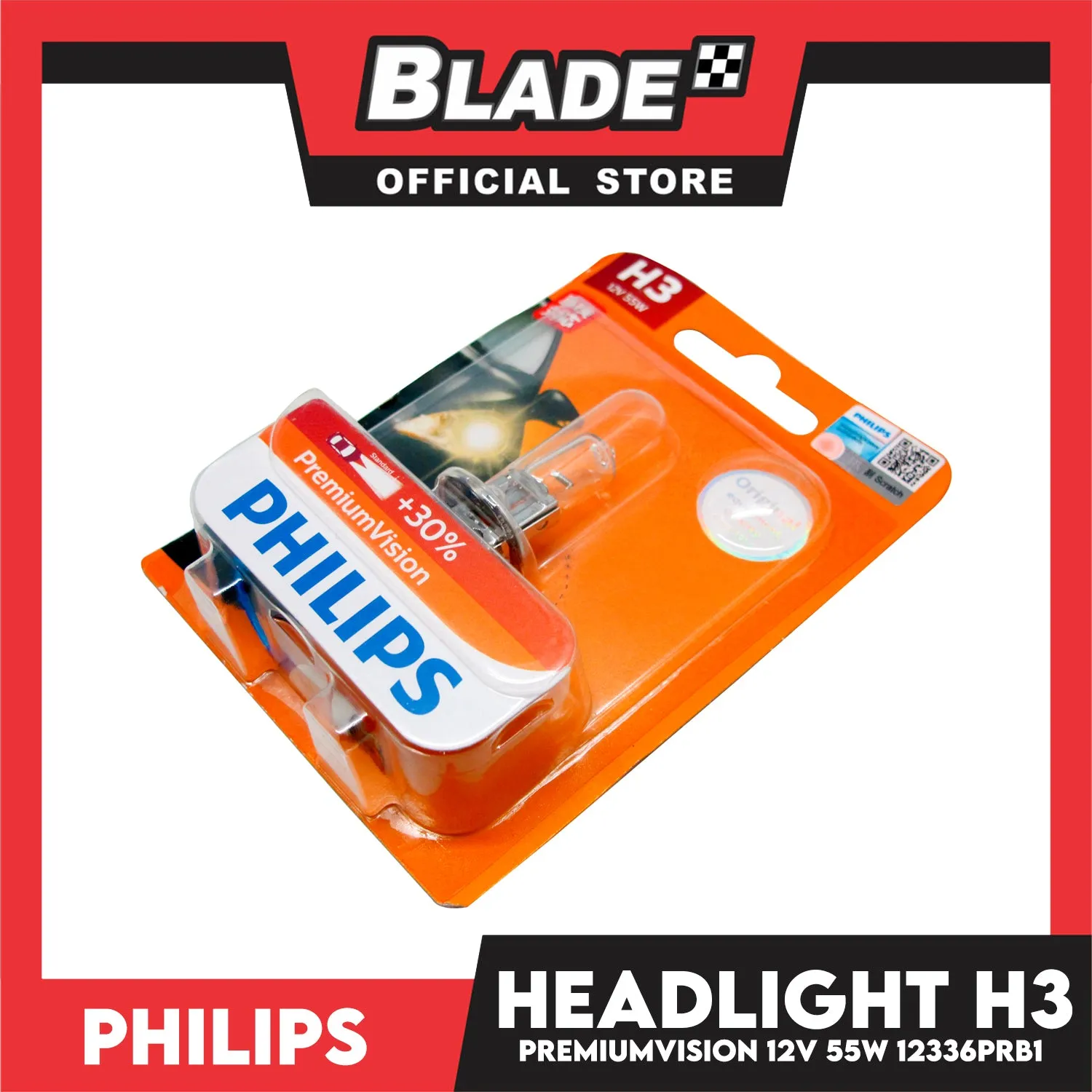 Philips Premium Vision Headllight H3 12V 55W 12336PR  30%