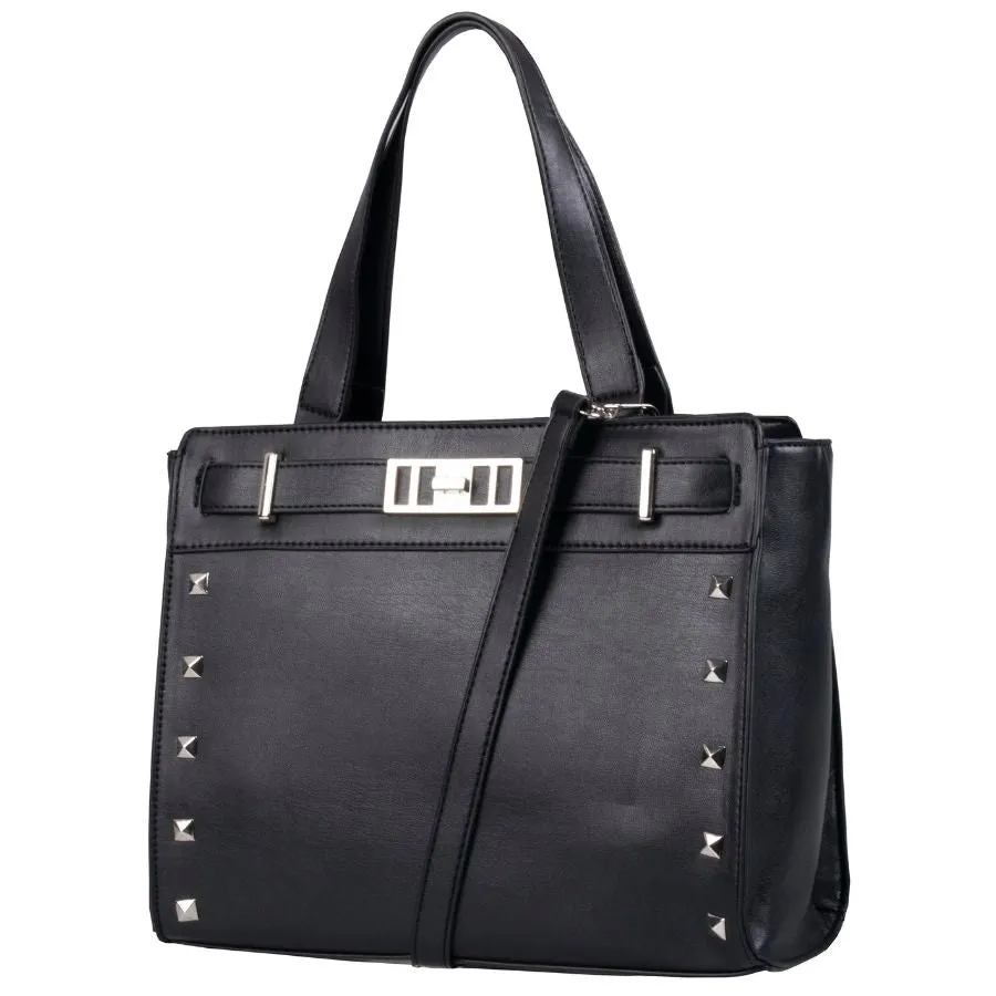 Pierre Cardin Abbey Studded Satchel Black PCL05130BKBK-A0