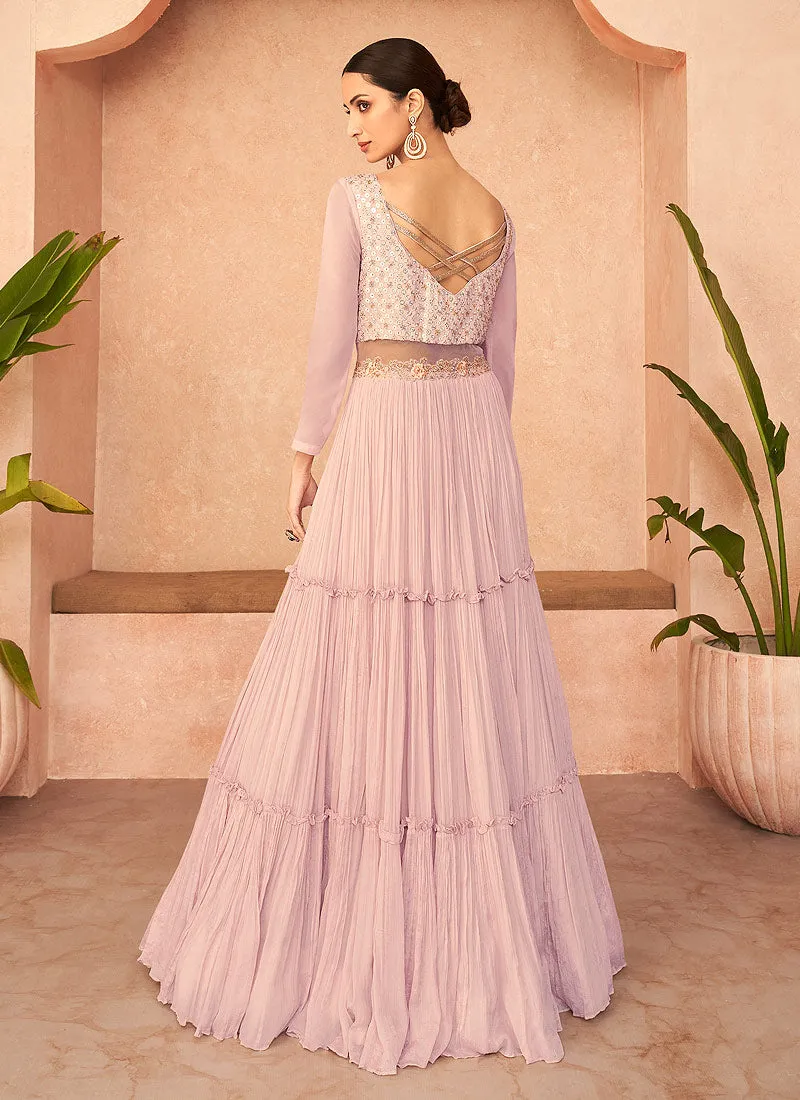 Pink Heavy Embroidered Designer Lehenga Choli