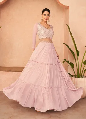 Pink Heavy Embroidered Designer Lehenga Choli