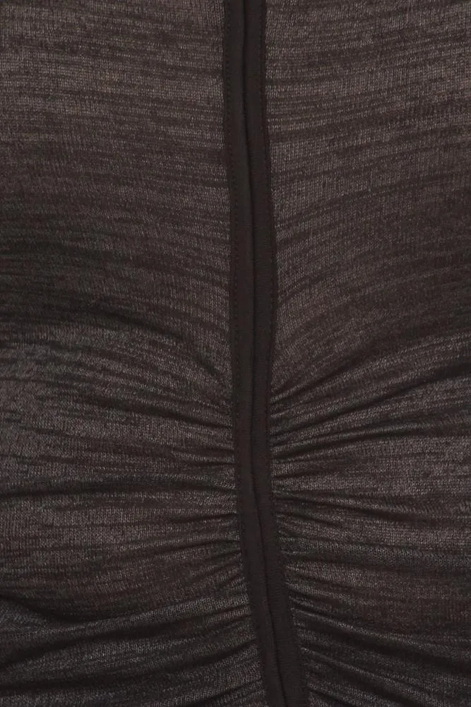 Plus Size Sexy Ruched Trim Grey Top