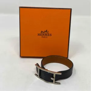 Pre-Owned Hermes Black Leather Designer Jewelry