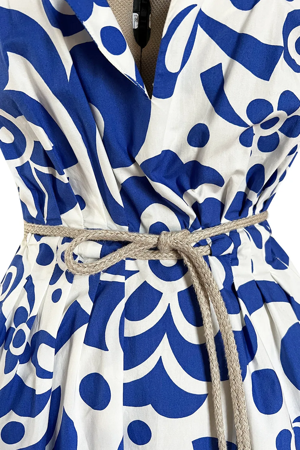Prettiest 2000s Marni by Consuelo Castiglioni Vivid Blue & White Floral Print Dress