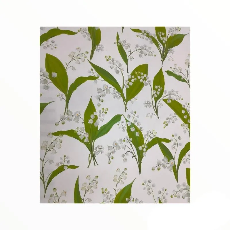 Printed Cotton Lily Of The Valley White 140 cm