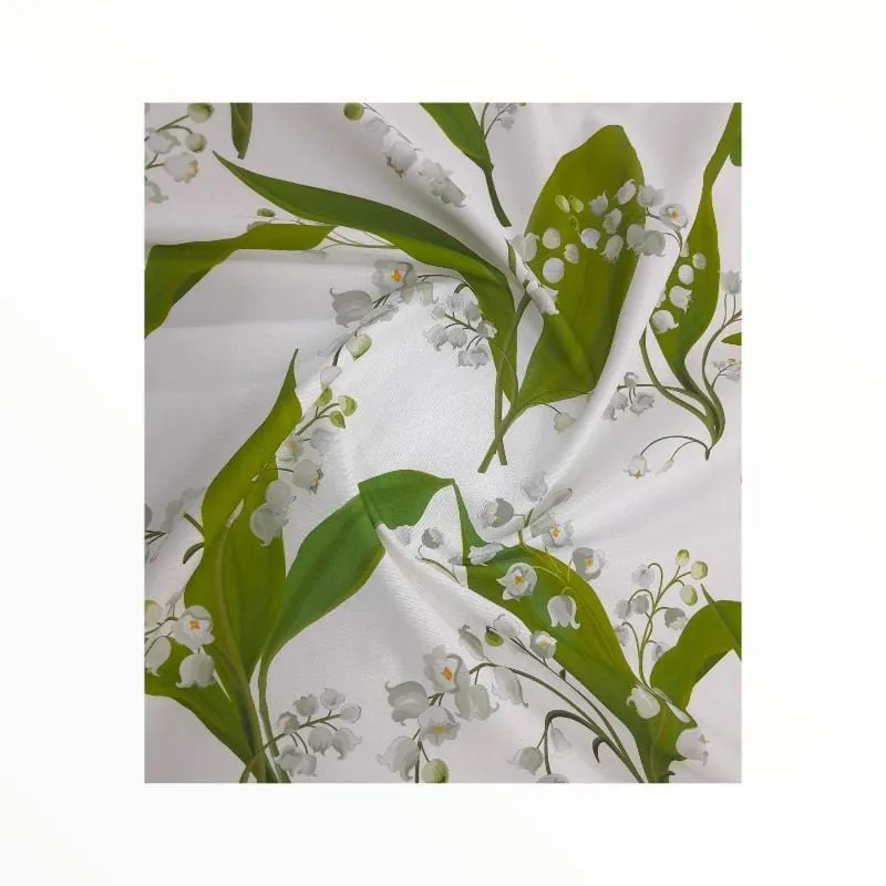 Printed Cotton Lily Of The Valley White 140 cm