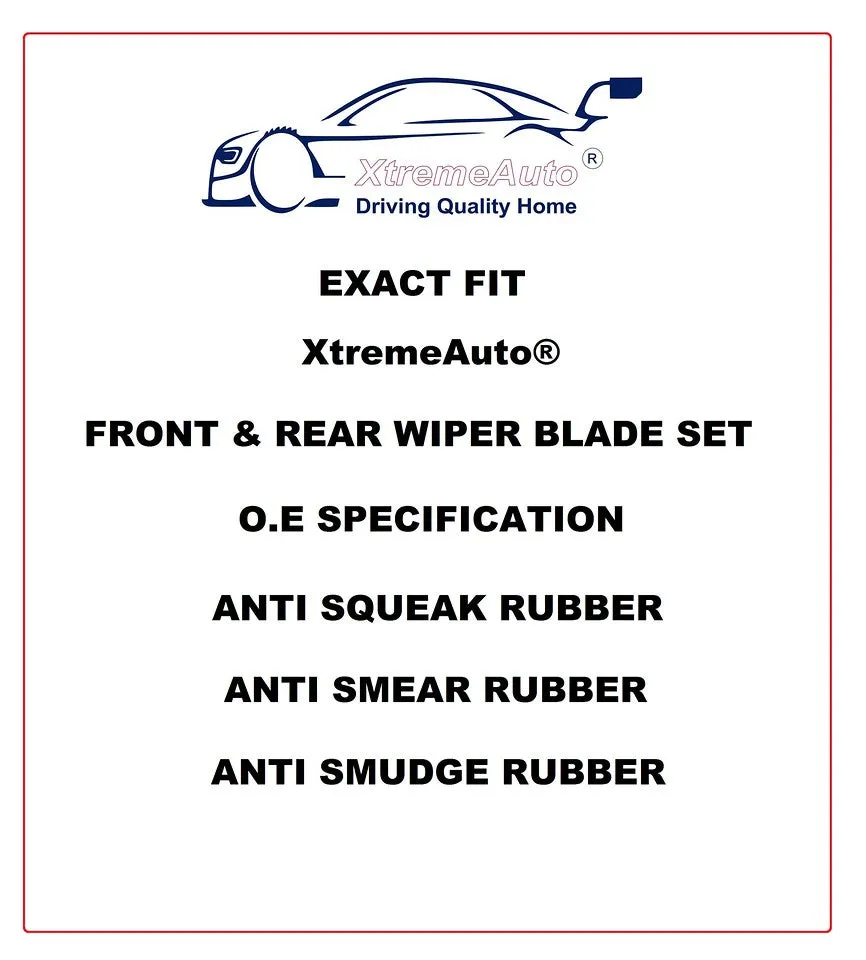 Proton Compact 1995-2001 Xtremeauto® Front/Rear Window Windscreen Replacement Wiper Blades