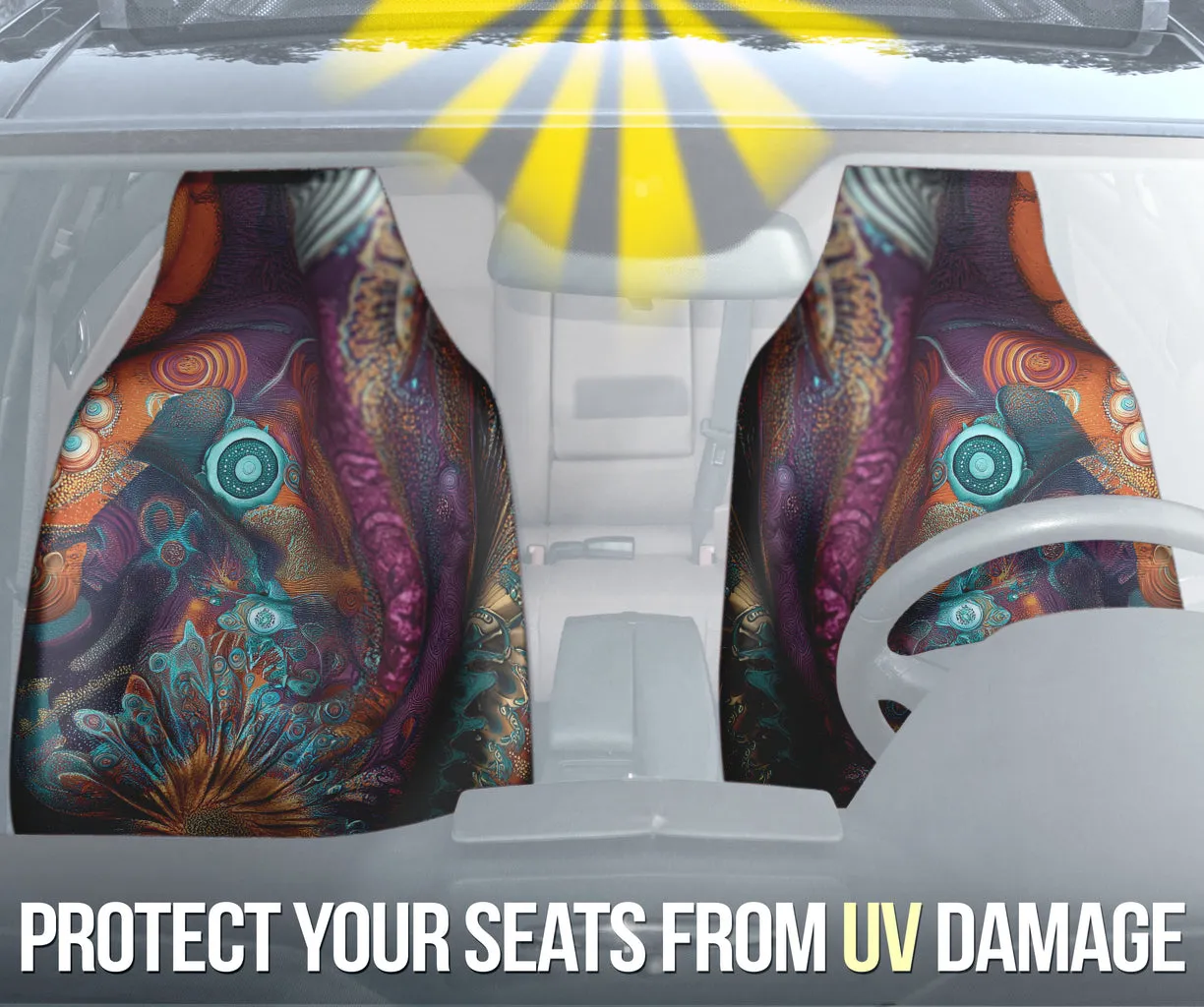 Psychedelic Fractal Car Seat Covers