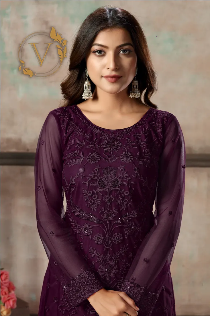 Purple Designer Salwar Suit