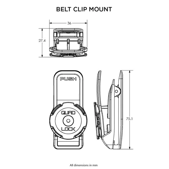 Quad Lock - Belt / Utility / Backpack Clip