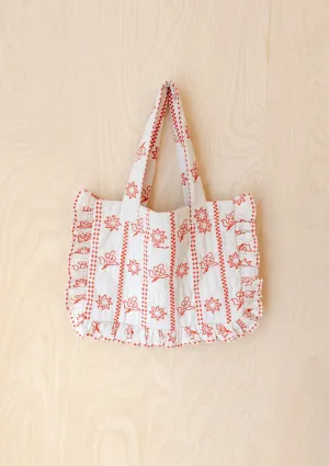 Quilted Cotton Tote Bag in Flora