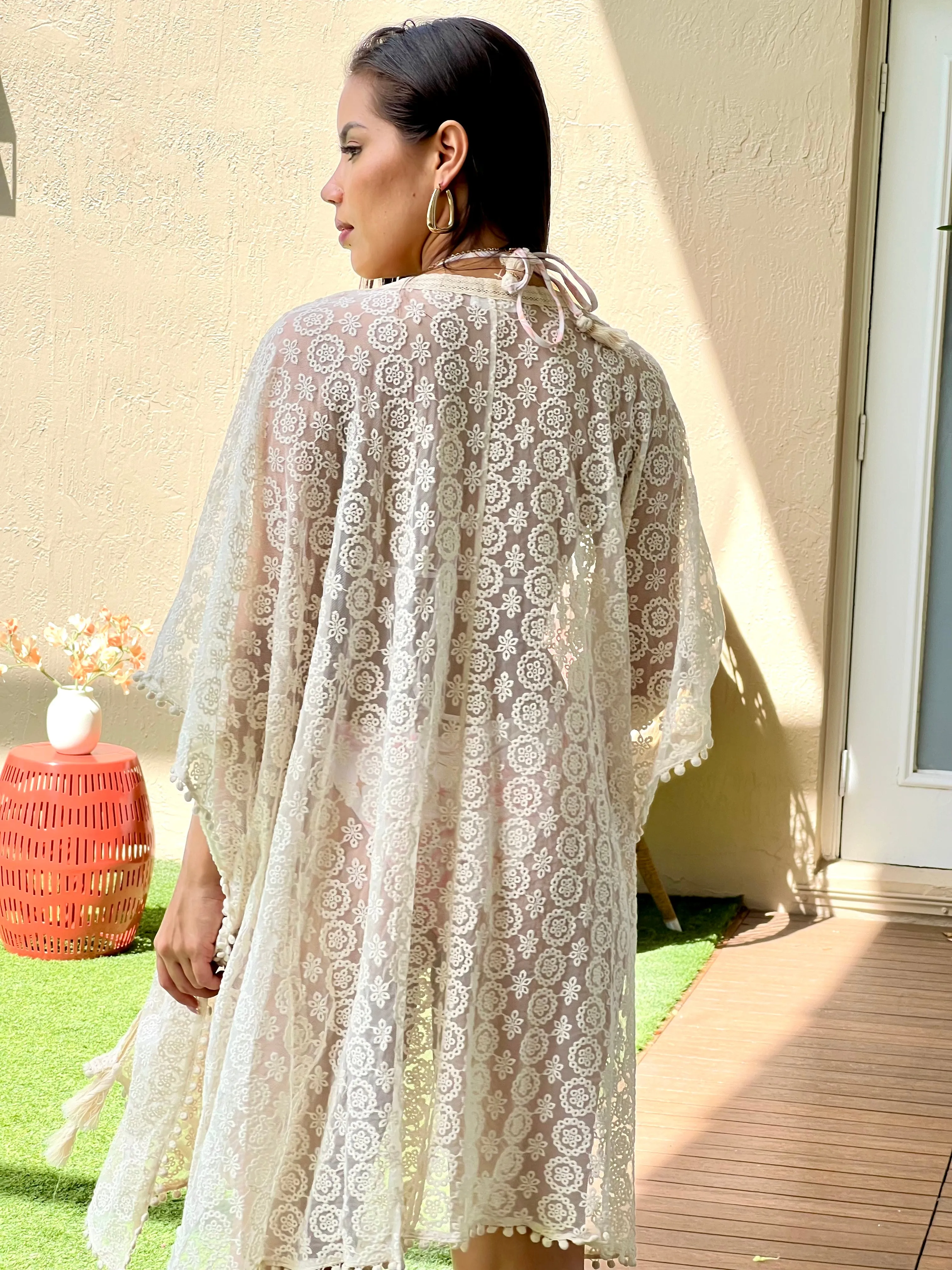 "Endeless" Mesh Kimono Sleeve Poncho