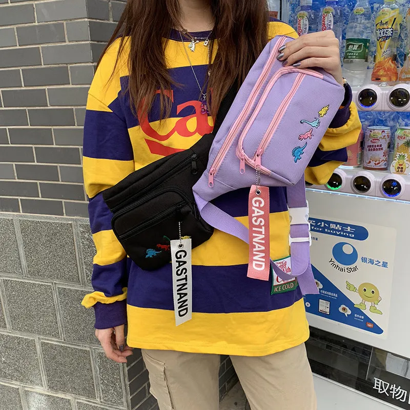"HARAJUKU EMBROIDERED DINOSAUR" BAG K081102