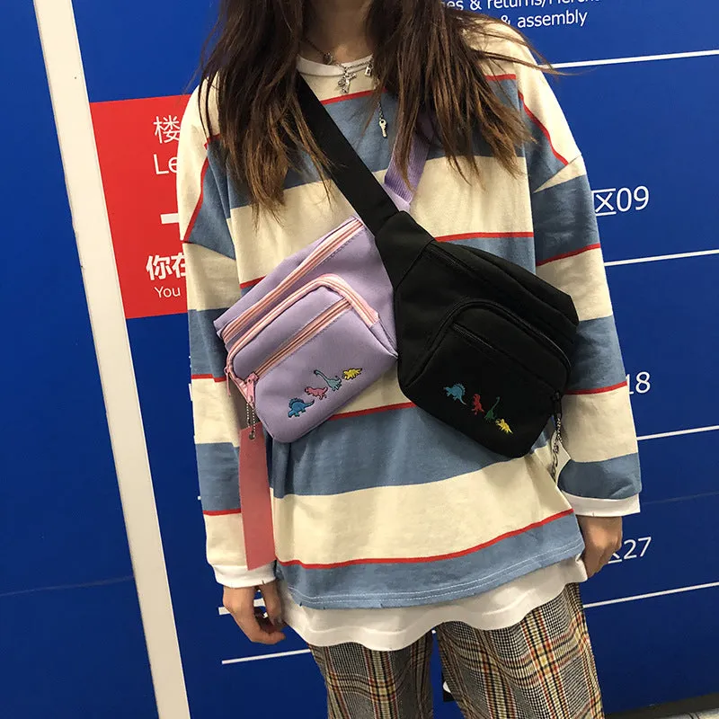 "HARAJUKU EMBROIDERED DINOSAUR" BAG K081102