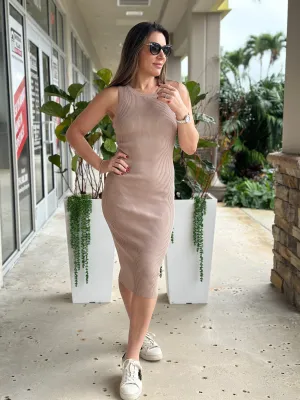 "Jenny" Sleeveless Knit Midi Dress