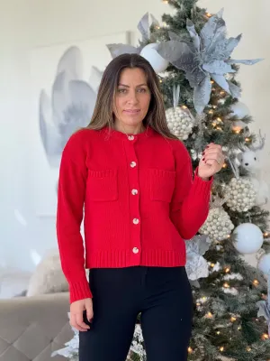 "Merry" Long Sleeve Button Up Sweater