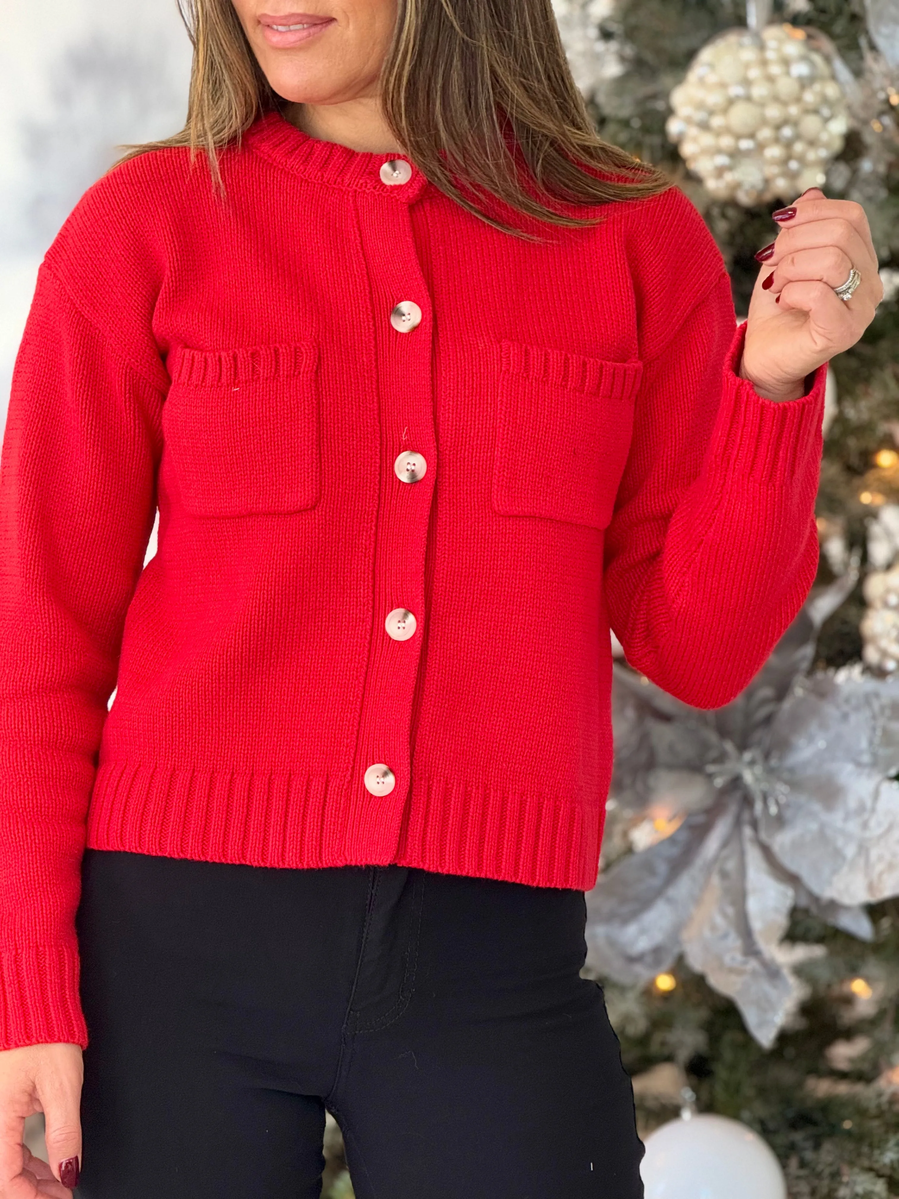 "Merry" Long Sleeve Button Up Sweater