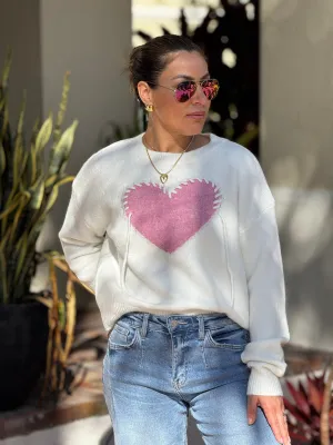 "Wanda" Heart Shape Long Sleeve Sweater