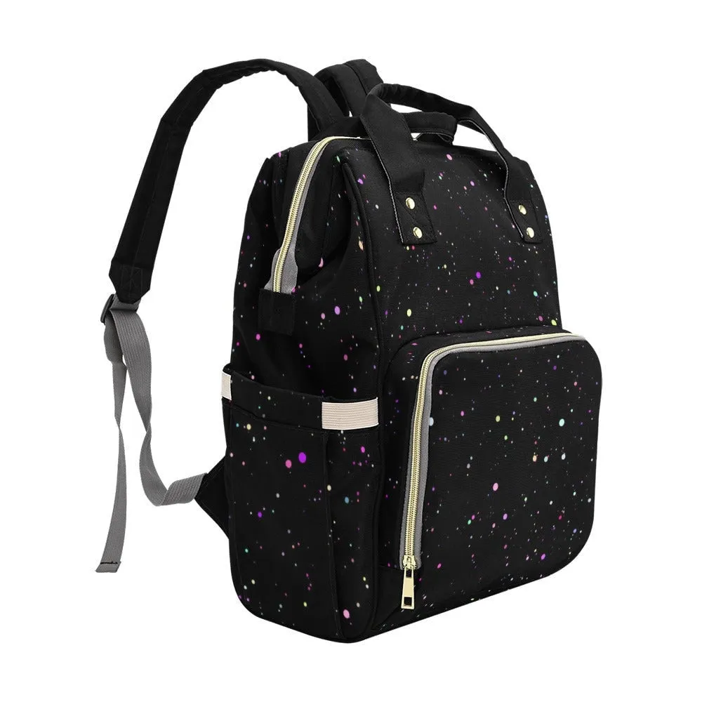 Rainbow Splatter Diaper Nappy Bag Goth Baby Bag Goth Backpack Goth Purse Goth Baby Stuff Gothic Baby Stuff Horror Spooky Nursery Skull Baby