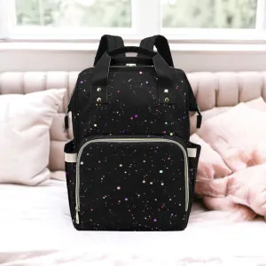 Rainbow Splatter Diaper Nappy Bag Goth Baby Bag Goth Backpack Goth Purse Goth Baby Stuff Gothic Baby Stuff Horror Spooky Nursery Skull Baby