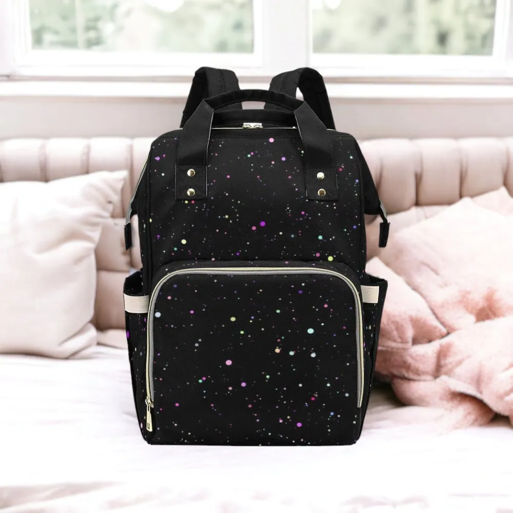 Rainbow Splatter Diaper Nappy Bag Goth Baby Bag Goth Backpack Goth Purse Goth Baby Stuff Gothic Baby Stuff Horror Spooky Nursery Skull Baby