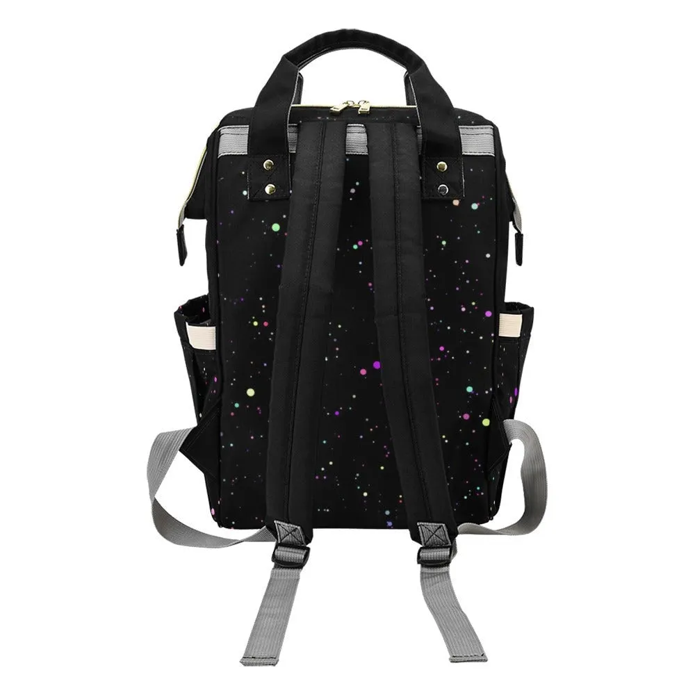 Rainbow Splatter Diaper Nappy Bag Goth Baby Bag Goth Backpack Goth Purse Goth Baby Stuff Gothic Baby Stuff Horror Spooky Nursery Skull Baby