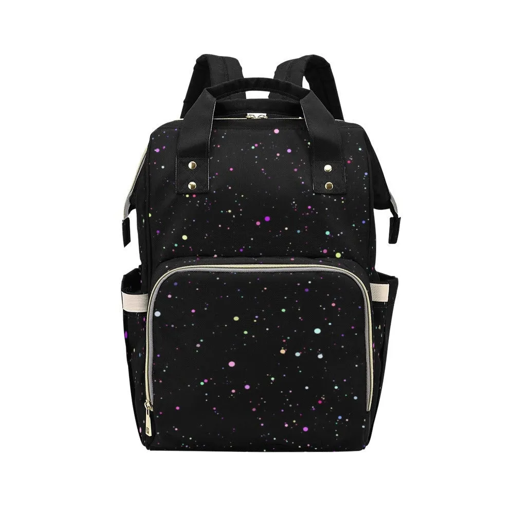 Rainbow Splatter Diaper Nappy Bag Goth Baby Bag Goth Backpack Goth Purse Goth Baby Stuff Gothic Baby Stuff Horror Spooky Nursery Skull Baby