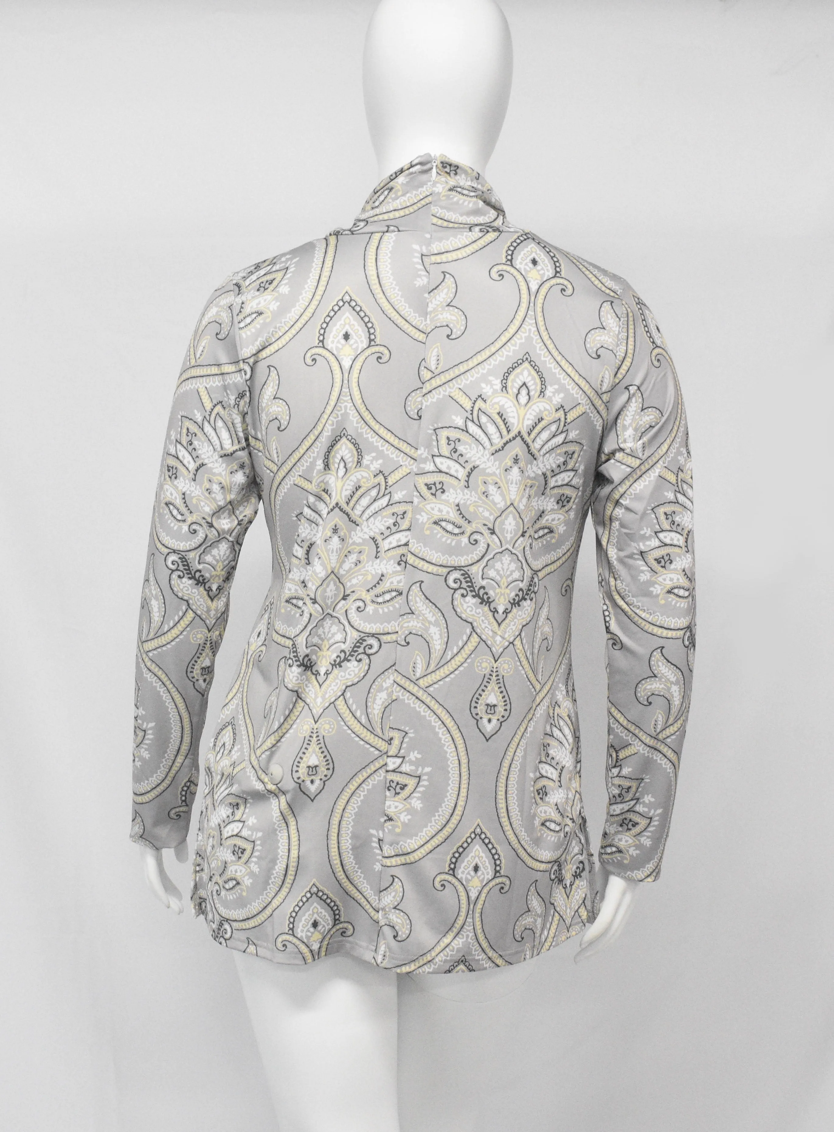 Rapheeze Gray Paisley Designer Bodycon