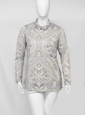 Rapheeze Gray Paisley Designer Bodycon