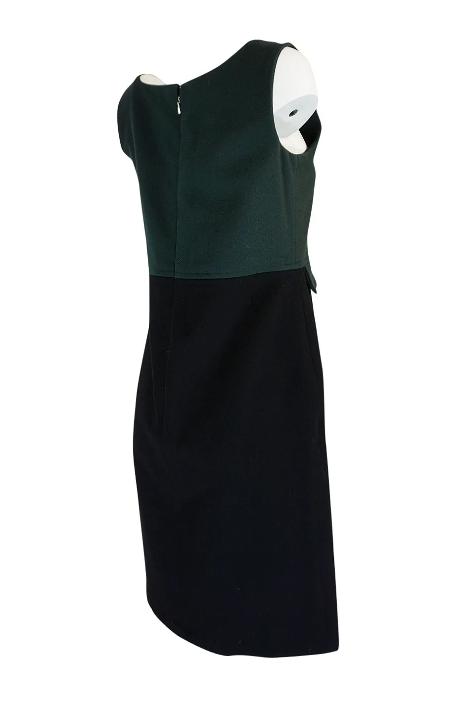 Rare c1961-63 Mary Quant Mod Green & Black Mini Dress