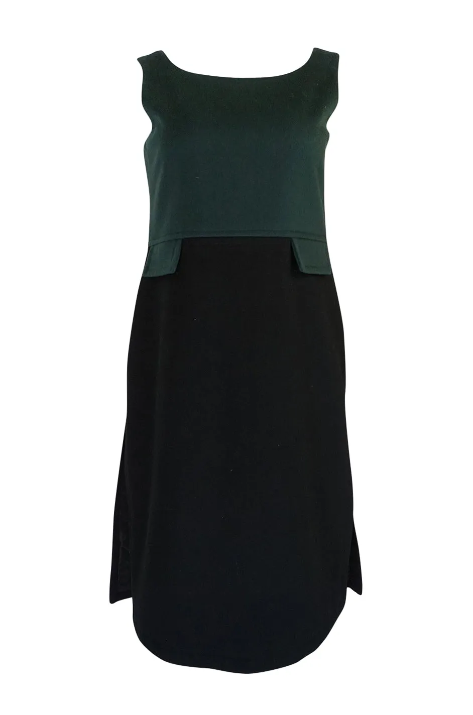 Rare c1961-63 Mary Quant Mod Green & Black Mini Dress