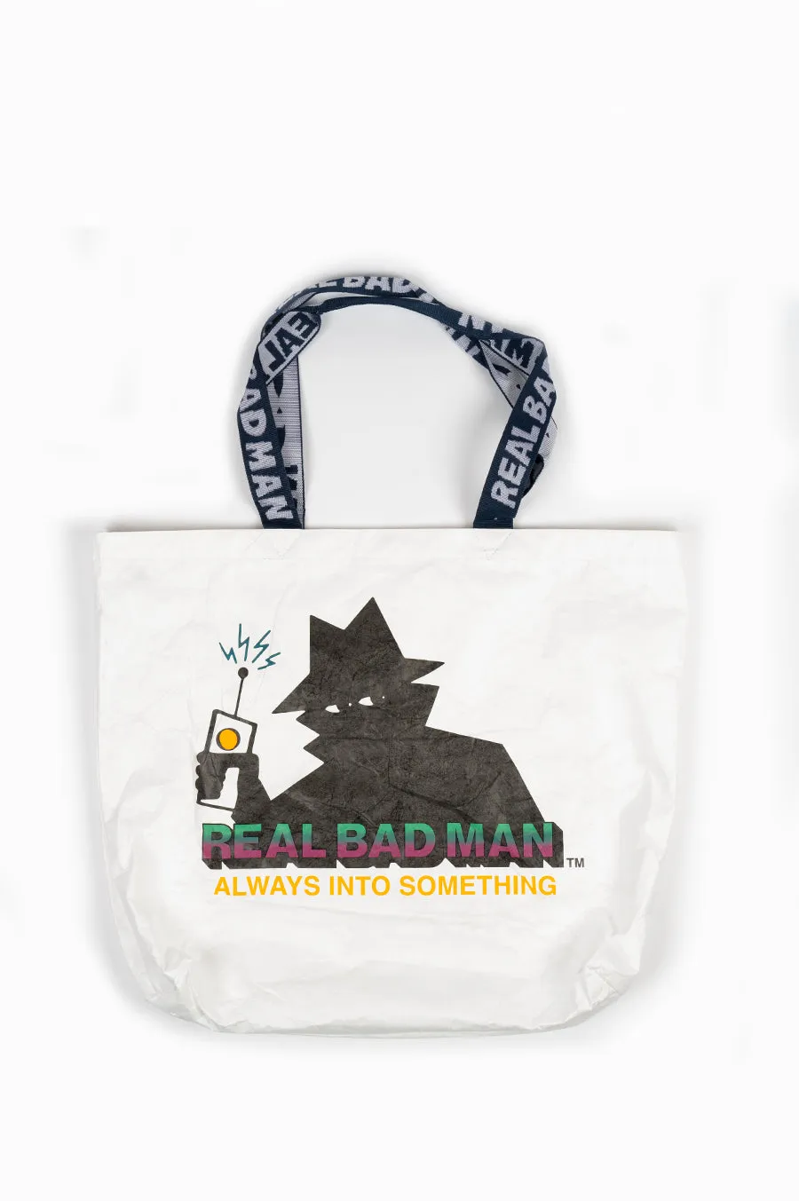 REAL BAD MAN A.I.S. TYVEK TOTE WHITE