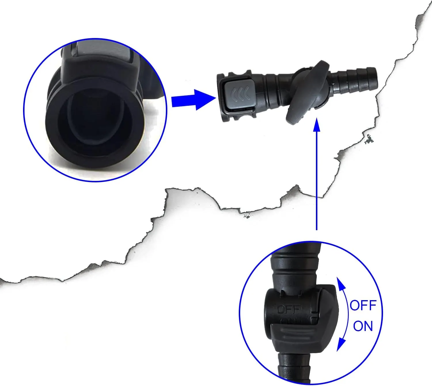 RECON GS2 Hydration Bite Valve push in with on/off switch