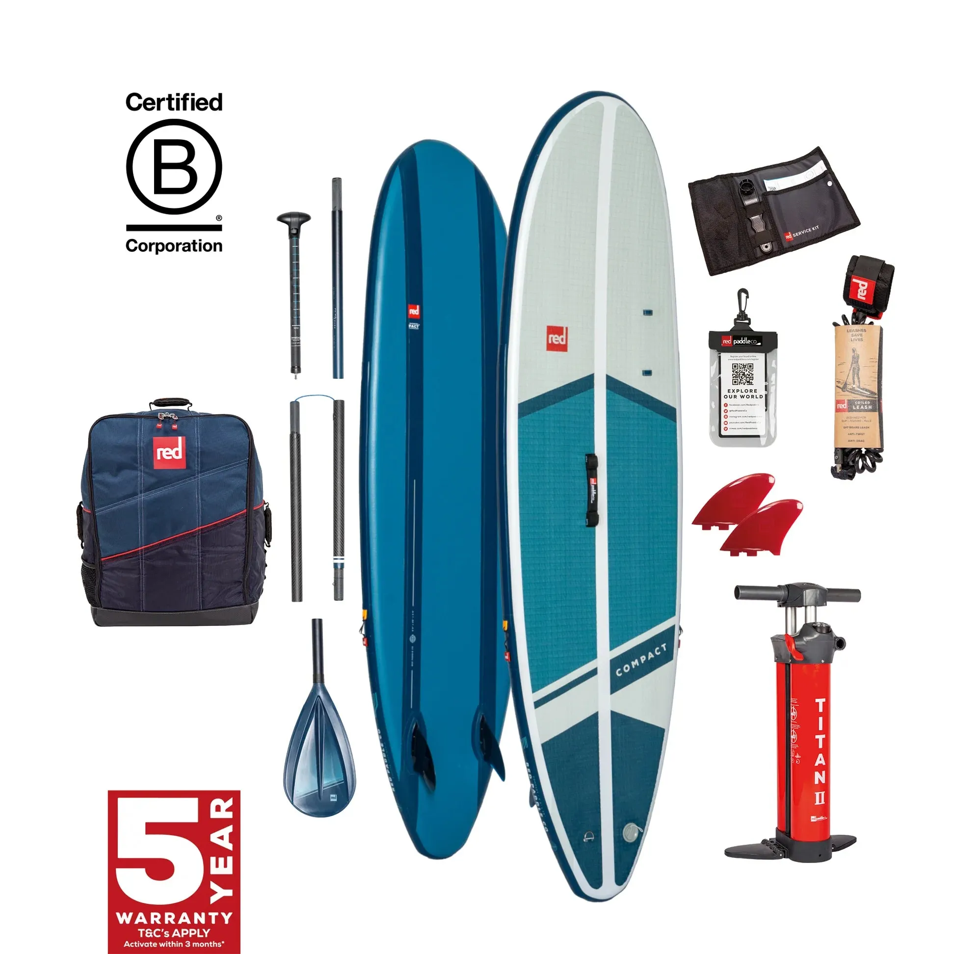 Red 9'2" Compact MSL 1000 Inflatable Stand Up Paddle Board Package