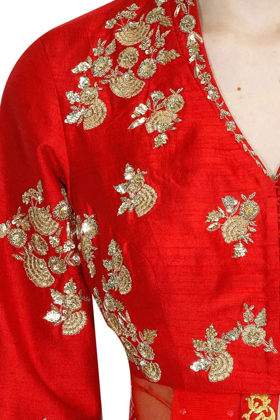 Red Colour Sharara Set