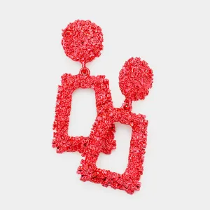 Red Metal Fun Fashion Knocker Earrings | Fun Fashion Earrings | 486588