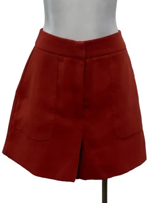 Red Pleated Shorts OSN