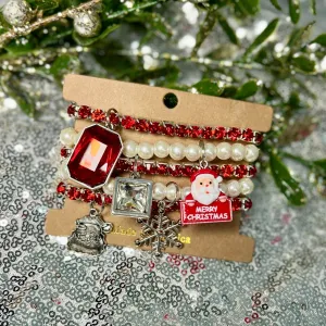 Red Santa Bracelet Set