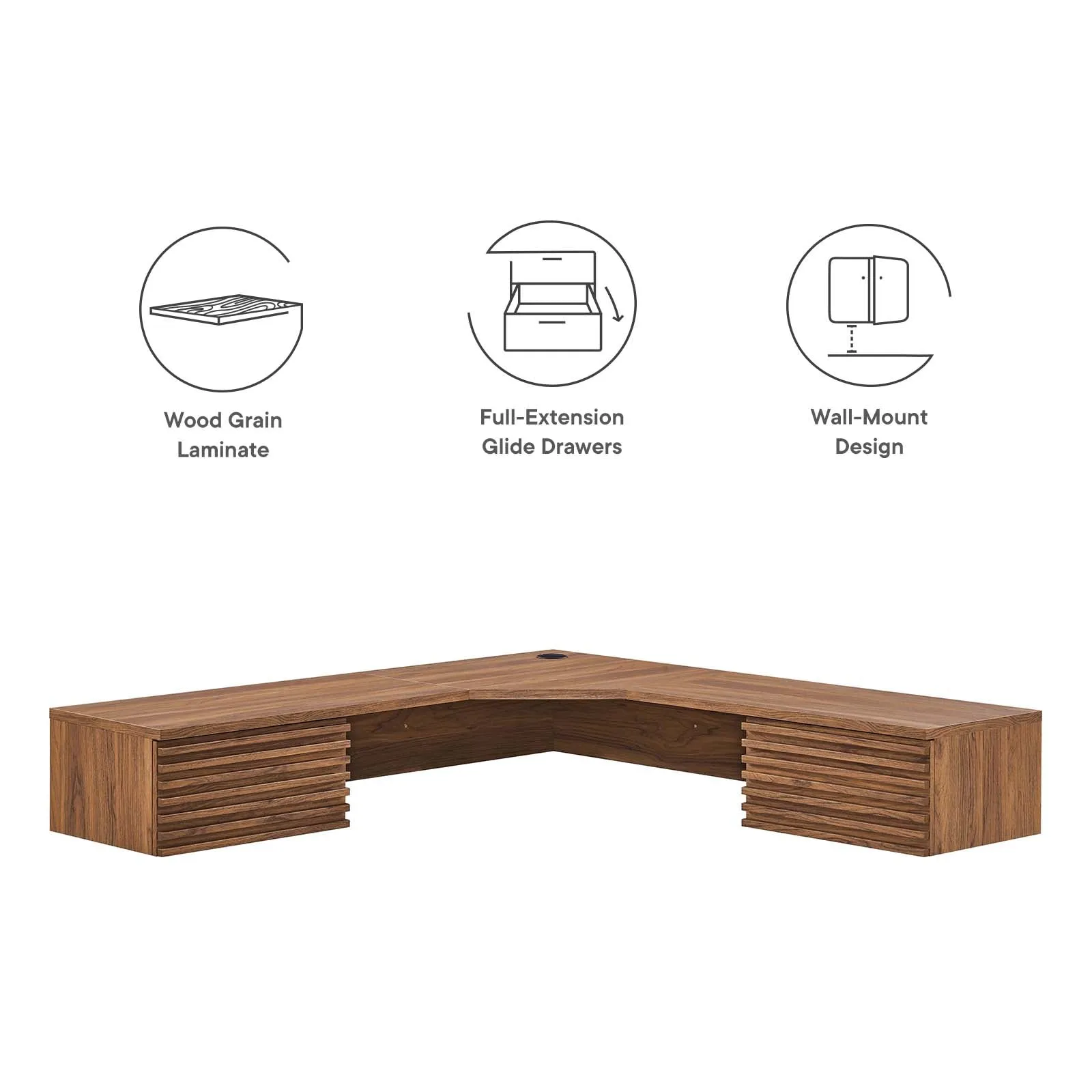 RENDER WALL MOUNT CORNER OFFICE DESK