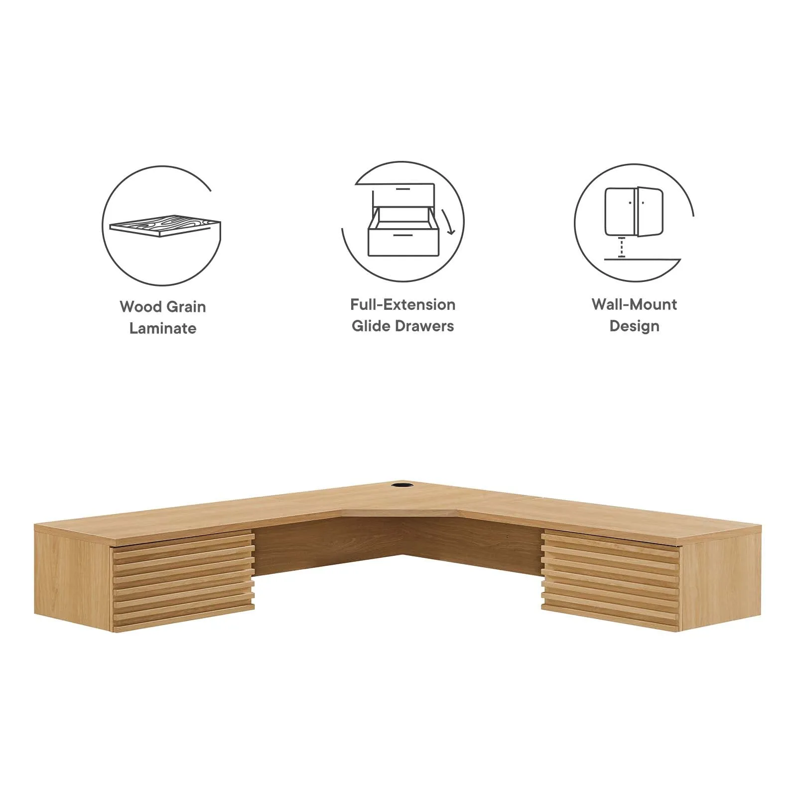 RENDER WALL MOUNT CORNER OFFICE DESK