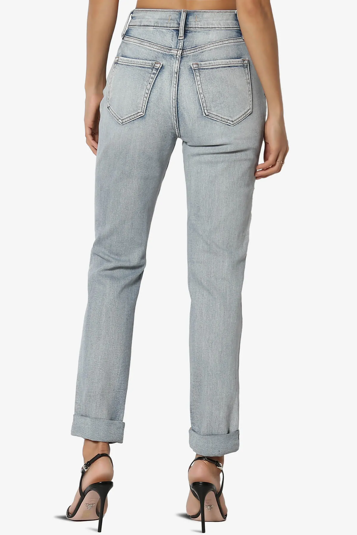 Rocky High Rise Distressed Boyfriend Jeans Supernova