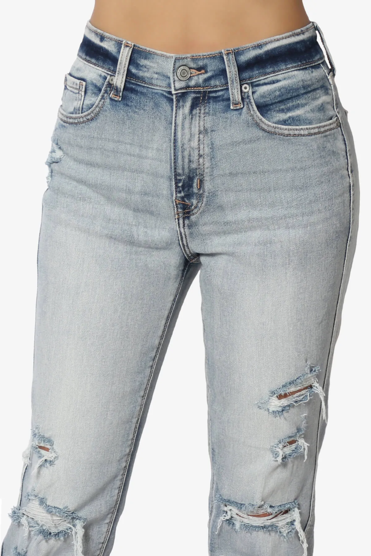 Rocky High Rise Distressed Boyfriend Jeans Supernova