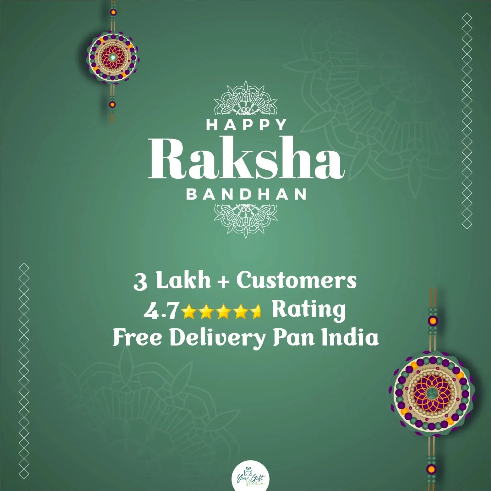 Rudraksha Rakhi Bracelet Customised with Name