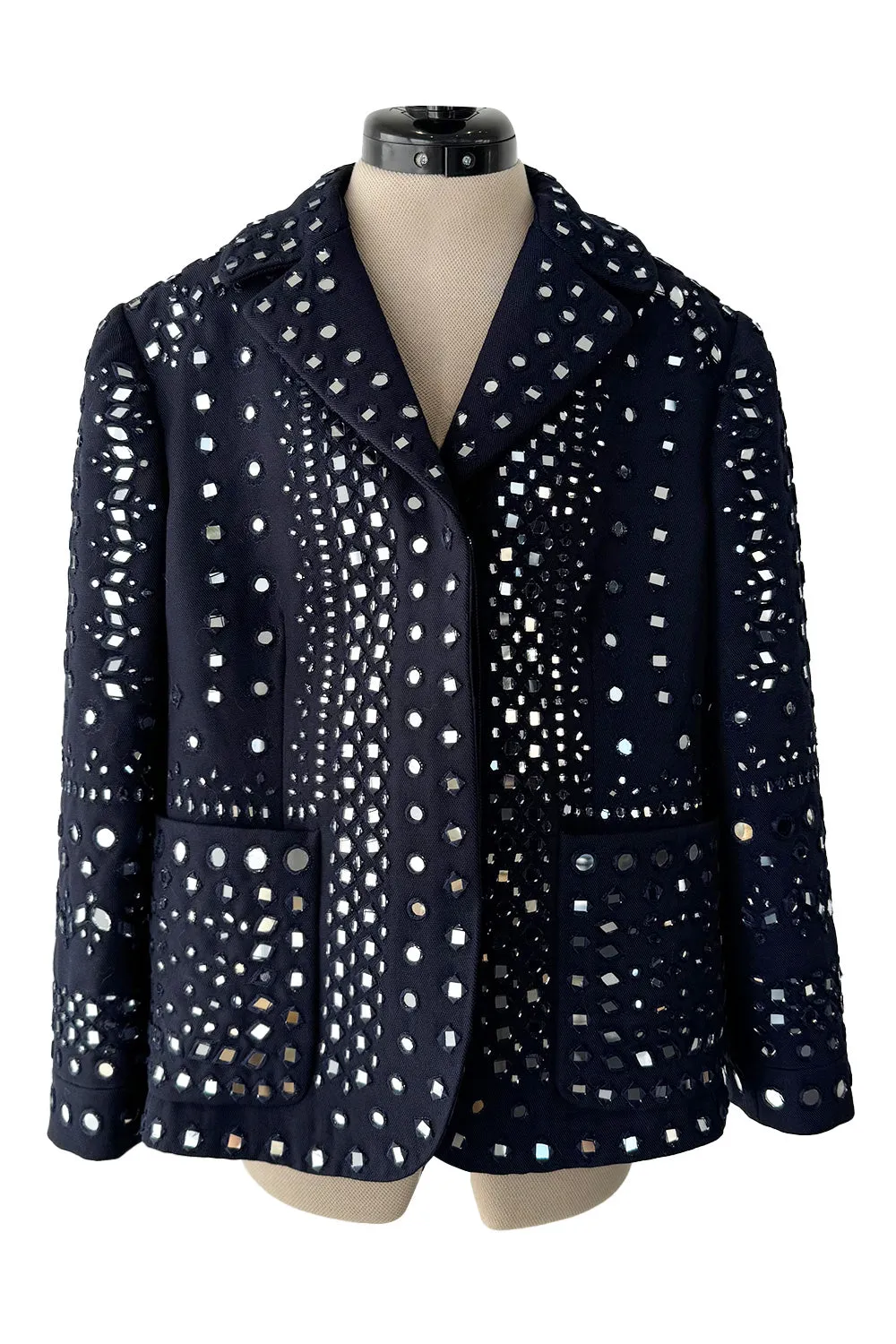 Runway Pre-Fall 2015 Valentino by Maria Grazia Chiuri & Pierpaolo Piccioli Blue Mirror Jacket